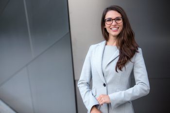 woman with confident smile