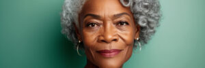 Gray haired woman