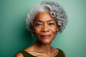 Gray haired woman
